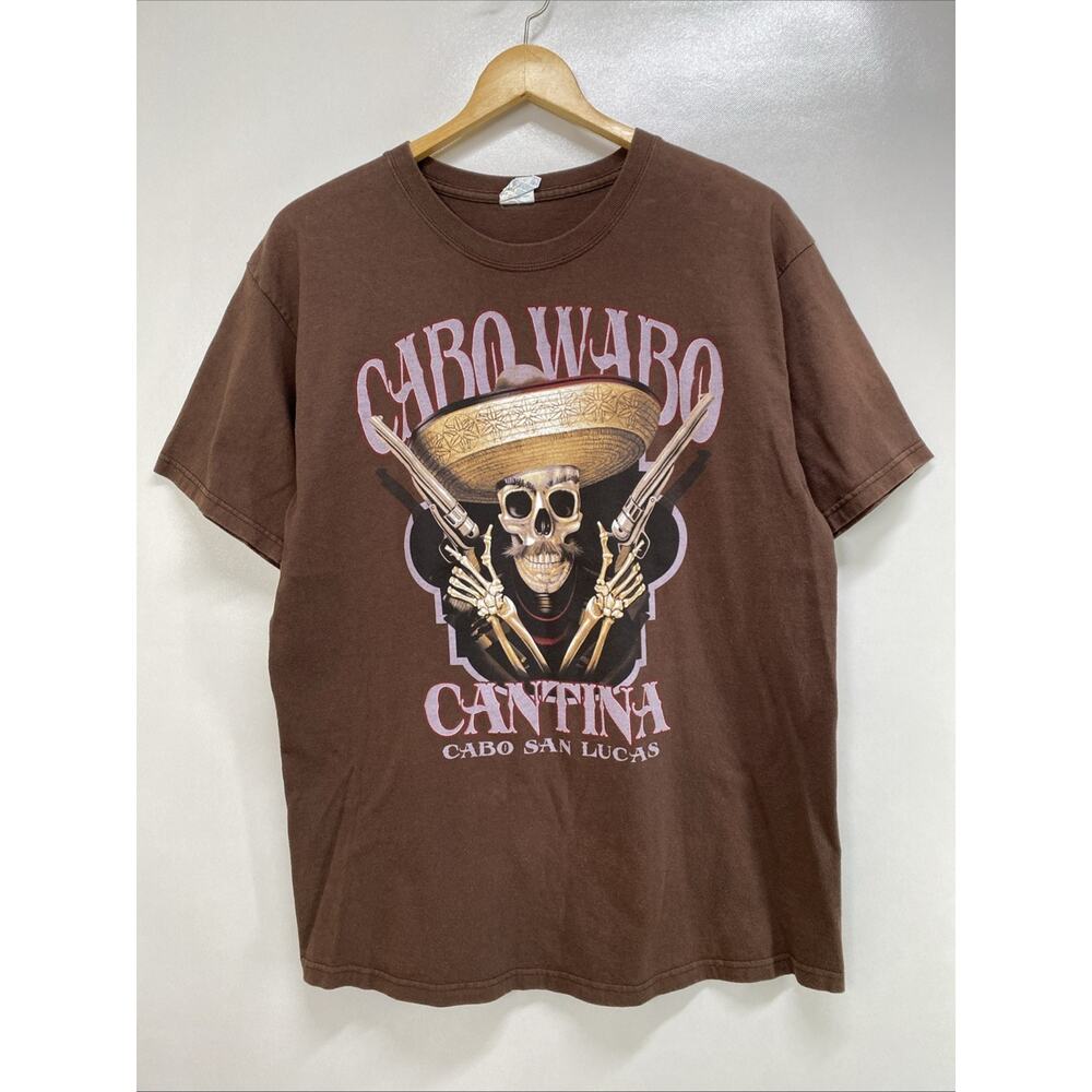 Vintage Cabo Wabo Cantina San Lucas Brown Short Sleeve T-Shirt Men’s Large 42”